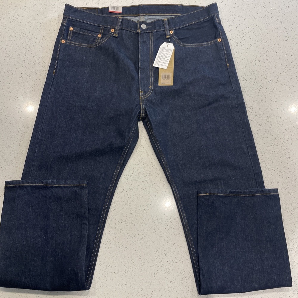 Levi's Men's 505 Regular Fit Straight Jeans Dark Wash - 38/32 NWT‎